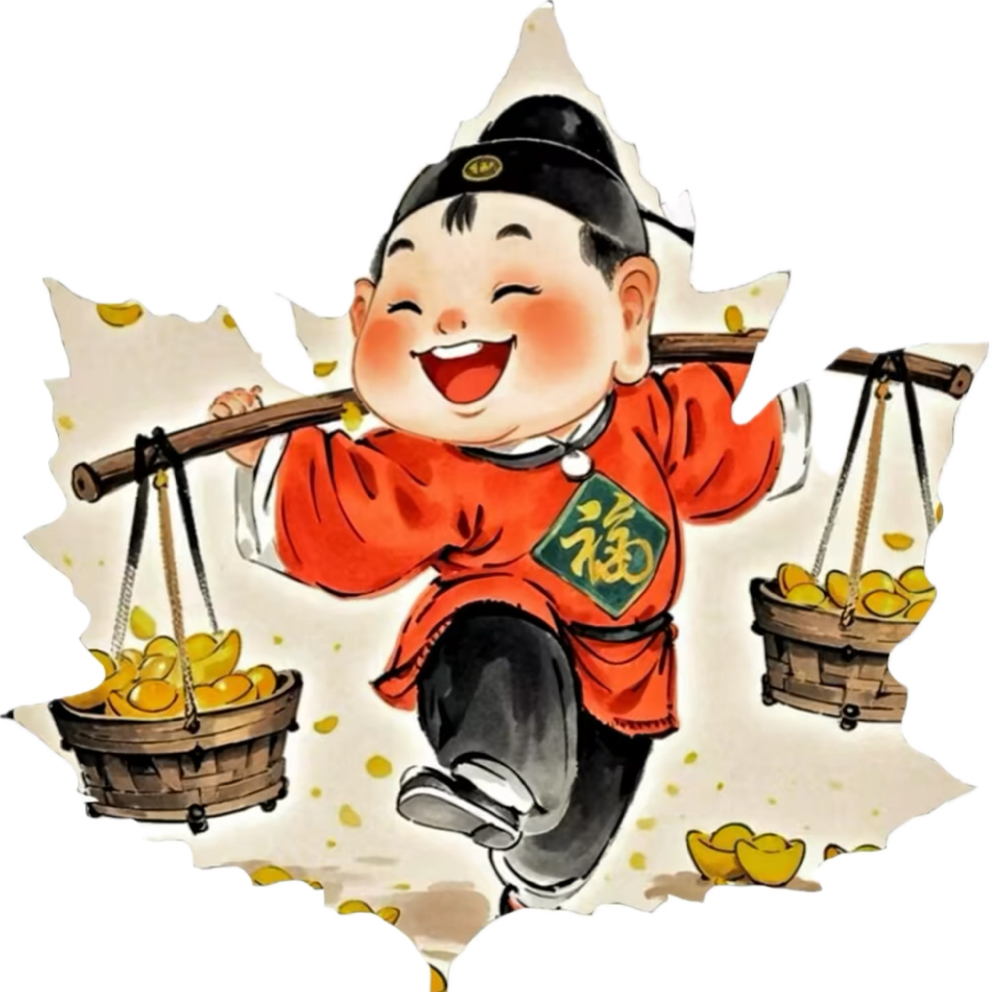 财神爷牵着牛